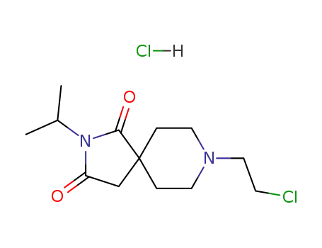Molecular Structure of 132169-12-1 (8-(2-chloroethyl)-2-(2-propyl)-2,8-diazaspiro<4,5>decane-1,3-dione hydrochloride)