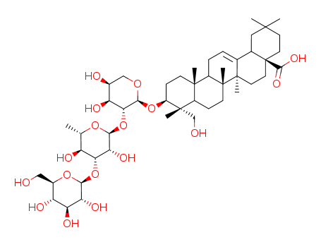 Olean-12-en-28-oicacid, 3-[(O-b-D-glucopyranosyl-(1&reg;3)-O-6-deoxy-a-L-mannopyranosyl-(1&reg;2)-a-L-arabinopyranosyl)oxy]-23-hydroxy-, (3b,4a)-