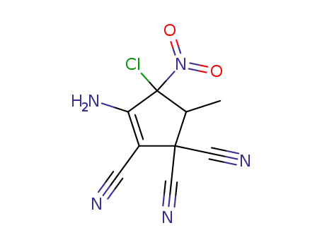 Molecular Structure of 118644-90-9 (2-Amino-3-nitro-3-chloro-4-methyl-1,5,5-tricyano-1-cyclopentene)