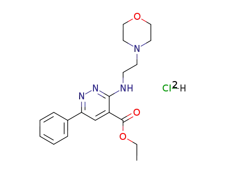 Molecular Structure of 118269-68-4 (ethyl 3-[(2-morpholin-4-ylethyl)amino]-6-phenylpyridazine-4-carboxylate dihydrochloride)