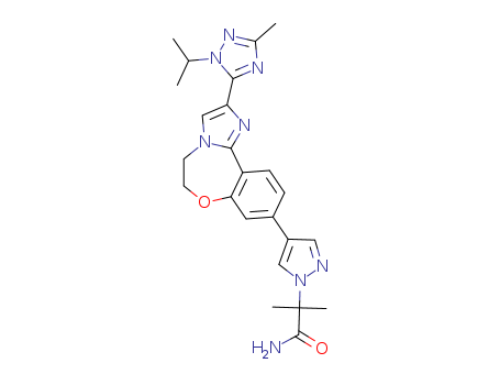 4-[5,6-Dihydro-2-[3-methyl-1-(1-methylethyl)-1H-1,2,4-triazol-5-yl]imidazo[1,2-d][1,4]benzoxazepin-9