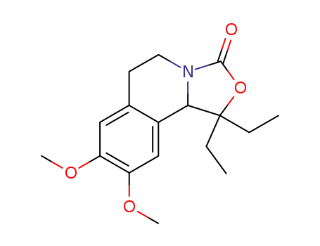 Molecular Structure of 128425-92-3 (3H-Oxazolo[4,3-a]isoquinolin-3-one,  1,1-diethyl-1,5,6,10b-tetrahydro-8,9-dimethoxy-)
