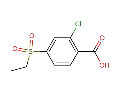Molecular Structure of 118939-05-2 (2-chloro-4-(ethylsulfonyl)benzoic acid)