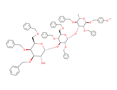 4-methoxybenzyl 2,4-di-O-benzyl-3-O-(2,4,6-tri-O-benzyl-3-O-(3,4,6-tri-O-benzyl-alpha-galactopyranosyl)-alpha-glucopyranosyl)-alpha-rhamnopyranoside