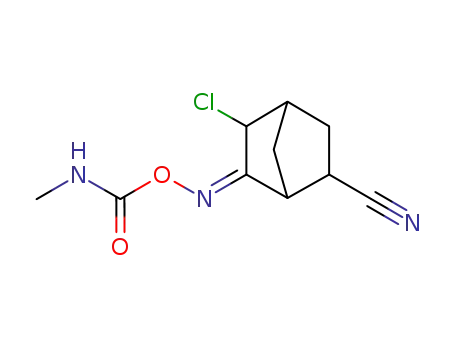 Molecular Structure of 118-43-4 (5-Chloro-6-[[(methylaminocarbonyl)oxy]imino]bicyclo[2.2.1]heptane-2-carbonitrile)
