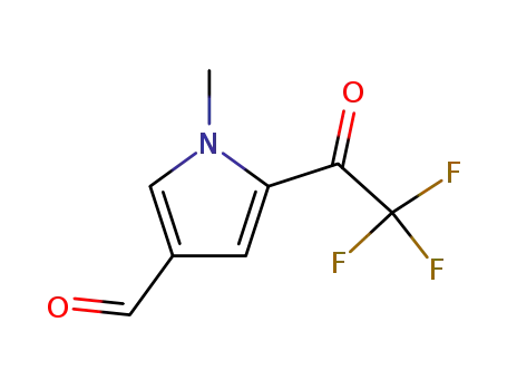 Molecular Structure of 128887-03-6 (1H-Pyrrole-3-carboxaldehyde, 1-methyl-5-(trifluoroacetyl)- (9CI))