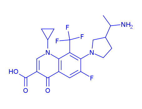 3-QUINOLINECARBOXYLIC ACID,1,4-DIHYDRO-7-(3-(1-AMINOETHYL)-1-PYRROLIDINYL)-1-CYCLOPROPYL-6-FLUORO-4-OXO-8-(TRIFLUOROMETHYL)-
