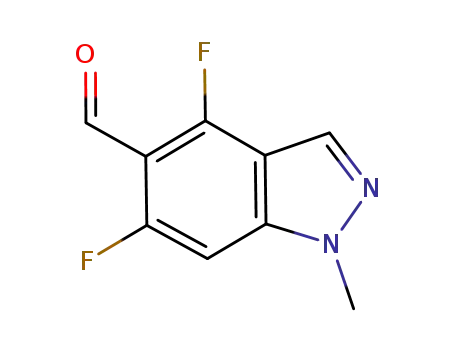Molecular Structure of 1185767-07-0 (4,6-difluoro-1-methyl-1H-indazole-5-carbaldehyde)