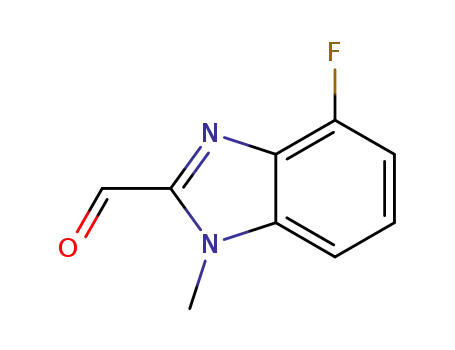 Molecular Structure of 118469-27-5 (1H-Benzimidazole-2-carboxaldehyde,4-fluoro-1-methyl-(9CI))