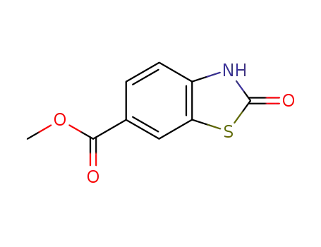 Molecular Structure of 118620-99-8 (6-Benzothiazolecarboxylicacid,2,3-dihydro-2-oxo-,methylester(9CI))