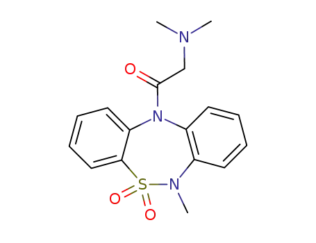 Molecular Structure of 128377-70-8 (6-methyl-6,11-dihydro-11-((N,N-dimethylamino)acetyl)dibenzo(c,f)-(1,2,5)-thiadiazepine 5,5-dioxide)