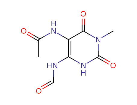 Molecular Structure of 85438-96-6 (5-ACETYLAMINO-6-FORMYLAMINO-3-METHYLURACIL)