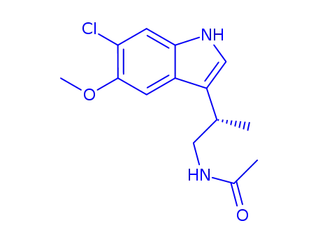 Molecular Structure of 118702-11-7 (N-[2(R)-(6-Chloro-5-methoxy-1H-indol-3-yl)propyl]acetamide)