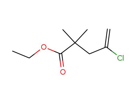 Molecular Structure of 118427-36-4 (4-Pentenoic acid, 4-chloro-2,2-dimethyl- ethyl ester)