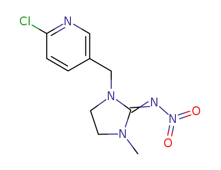 Molecular Structure of 117906-15-7 (2-Imidazolidinimine,1-[(6-chloro-3-pyridinyl)methyl]-3-methyl-N-nitro-)