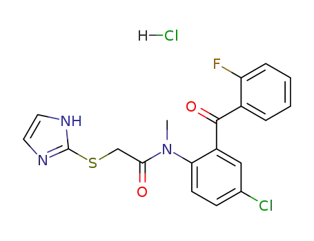 Acetamide, N-(4-chloro-2-(2-fluorobenzoyl)phenyl)-2-(1H-imidazol-2-ylthio)-N-methyl-, monohydrochloride