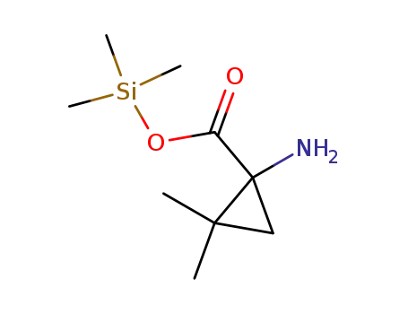 Molecular Structure of 128753-46-8 (Cyclopropanecarboxylic acid, 1-amino-2,2-dimethyl-, trimethylsilyl ester (9CI))