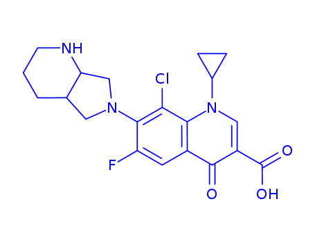 Molecular Structure of 128740-61-4 (8-chloro-1-cyclopropyl-6-fluoro-7-(octahydro-6H-pyrrolo[3,4-b]pyridin-6-yl)-4-oxo-1,4-dihydroquinoline-3-carboxylic acid)