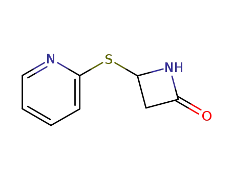 Molecular Structure of 119005-23-1 (4-(pyridin-2-ylsulfanyl)azetidin-2-one)