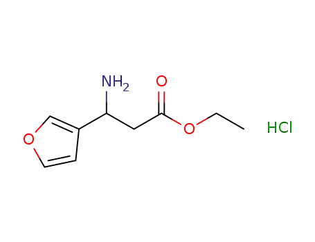 Molecular Structure of 1192069-16-1 (3-AMINO-3-FURAN-3-YL-PROPIONIC ACID ETHYL ESTER HYDROCHLORIDE)