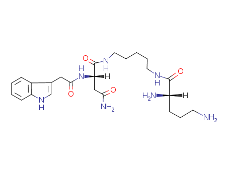 Butanediamide,N1-[5-[[(2S)-2,5-diamino-1-oxopentyl]amino]pentyl]-2-[(1H-indol-3-ylacetyl)amino]-,(2S)- (9CI)