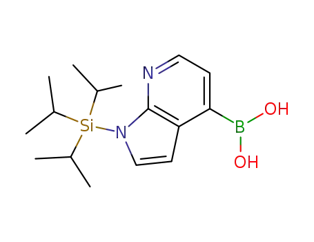 Molecular Structure of 1190699-11-6 (1-(triisopropylsilyl)-1H-pyrrolo[2,3-b]pyridin-4-ylboronic acid)