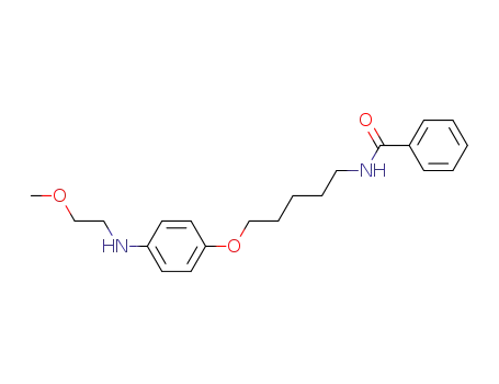 Molecular Structure of 119299-66-0 (N-(5-{4-[(2-methoxyethyl)amino]phenoxy}pentyl)benzamide)