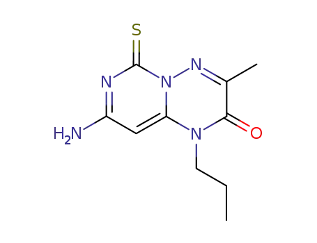 Molecular Structure of 119294-02-9 (8-amino-3-methyl-1-propyl-6-thioxo-1,6-dihydro-2H-pyrimido[1,6-b][1,2,4]triazin-2-one)