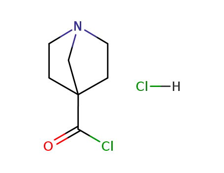 Molecular Structure of 133643-09-1 (1-Aza-bicyclo[2.2.1]heptane-4-carbonyl chloride; hydrochloride)