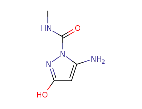 Molecular Structure of 119768-96-6 (1H-Pyrazole-1-carboxamide,5-amino-2,3-dihydro-N-methyl-3-oxo-(9CI))