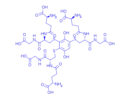(2S)-2-amino-5-[[(2S)-2-[3,4-bis[(2S)-2-[[(4S)-4-amino-4-carboxybutanoyl]amino]-1-(carboxymethylamino)-1-oxo-3-sulfanylpropan-2-yl]-2,5-dihydroxyphenyl]-1-(carboxymethylamino)-1-oxo-3-sulfanylpropan-2-yl]amino]-5-oxopentanoic acid