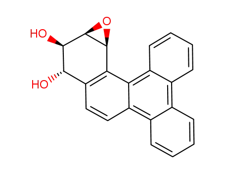 Molecular Structure of 119479-47-9 ((7S,8R,8aR,9aS)-7,8,8a,9a-tetrahydrobenzo[5,6]chryseno[3,4-b]oxirene-7,8-diol)