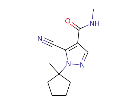 Molecular Structure of 119741-56-9 (5-cyano-N-methyl-1-(1-methylcyclopentyl)-1H-pyrazole-4-carboxamide)