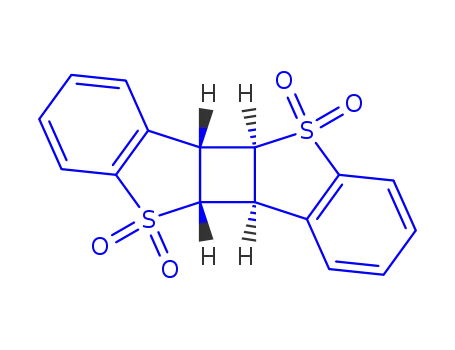 Molecular Structure of 1192657-56-9 (4b,4c,9b,9c-tetrahydro[1]benzothieno[2',3':3,4]cyclobuta[1,2-b][1]benzothiophene 5,5,10,10-tetraoxide)