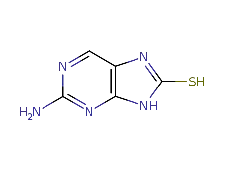 Molecular Structure of 1196-80-1 (2-amino-7,9-dihydro-8H-purine-8-thione)
