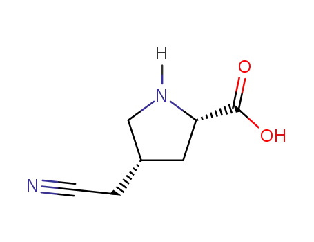 Molecular Structure of 119595-96-9 (L-Proline, 4-(cyanomethyl)-, cis- (9CI))
