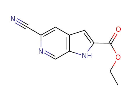 Molecular Structure of 800401-87-0 (5-Cyano-6-azaindole-2-carboxylic acid ethyl ester)