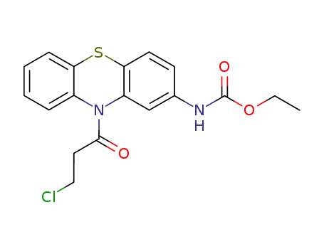 Molecular Structure of 34749-22-9 (ETHYL 10-(B-CHLOROPROPIONYL)PHENOTHIAZINE-2-CARBAMATE)