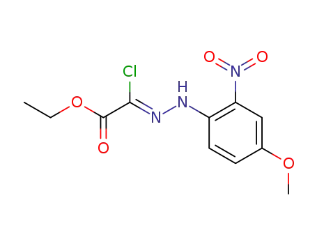 Molecular Structure of 119750-09-3 (ETHYL 2-CHLORO-2-[2-(4-METHOXY-2-NITROPHENYL)HYDRAZONO]ACETATE)