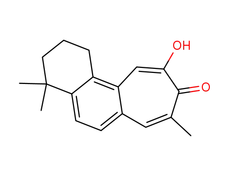 Molecular Structure of 119400-86-1 (9H-Cyclohepta[a]naphthalen-9-one,1,2,3,4- tetrahydro-10-hydroxy-4,4,8-trimethyl-)
