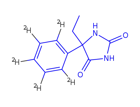 Molecular Structure of 119458-27-4 (rac N-Desmethyl Mephenytoin-deuterated)