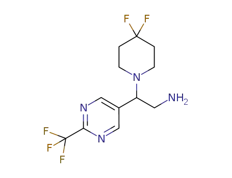 Molecular Structure of 1192569-99-5 (beta-(4,4-Difluoro-1-piperidinyl)-2-(trifluoromethyl)-5-pyrimidineethanamine)