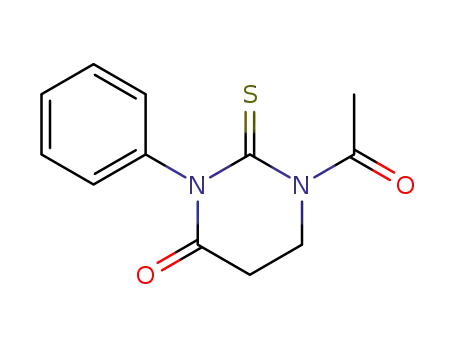Molecular Structure of 100142-90-3 (1-acetyl-3-phenyl-2-thioxo-tetrahydro-pyrimidin-4-one)