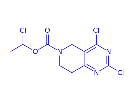 Molecular Structure of 1201781-22-7 (1-chloroethyl 2,4-dichloro-7,8-dihydropyrido[4,3-d]pyriMidine-6(5H)-carboxylate)