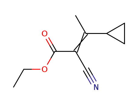 Molecular Structure of 120109-72-0 (ethyl 2-cyano-3-cyclopropyl-2-butenoate)