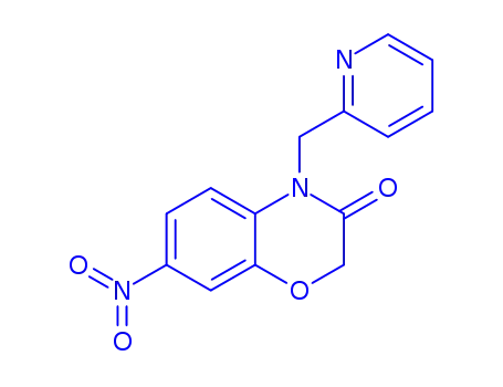 Molecular Structure of 120101-66-8 (7-NITRO-4-(PYRIDINE-2-YLMETHYL)-1,4-BENZOXAZIN-3(4H)-ONE)