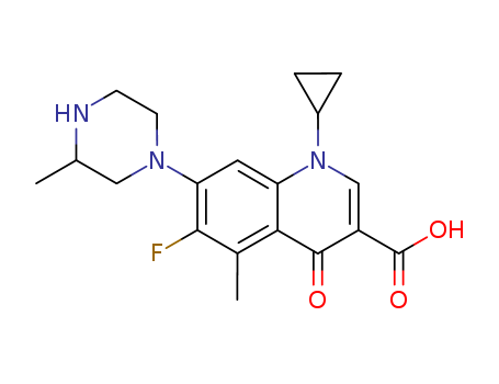 1-cyclopropyl-6-fluoro-5-methyl-7-(3-methylpiperazin-1-yl)-4-oxo-quino line-3-carboxylic acid(146863-02-7)