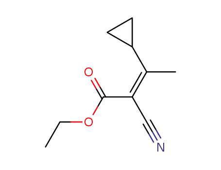 Molecular Structure of 17407-28-2 ((E,Z)-ethyl 2-cyano-3-cyclopropyl-2-butenoate)