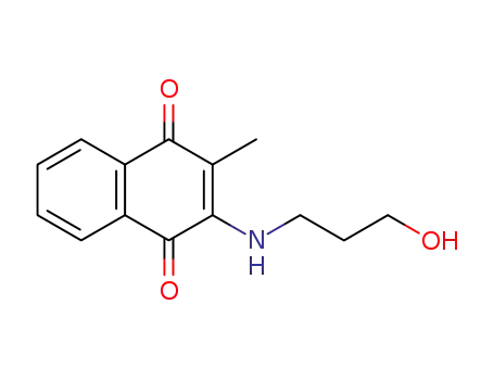 Molecular Structure of 120139-35-7 (2-(3-HYDROXYPROPYLAMINO)-3-METHYLNAPHTHALENE-1,4-DIONE)