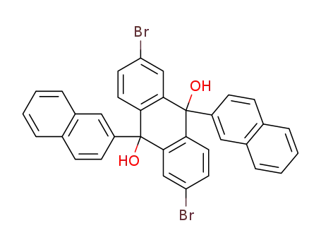 Molecular Structure of 867044-30-2 (2,6-dibromo-9,10-di(2-naphthyl)-9,9,10,10-tetrahydroanthracene-9,10-diol)